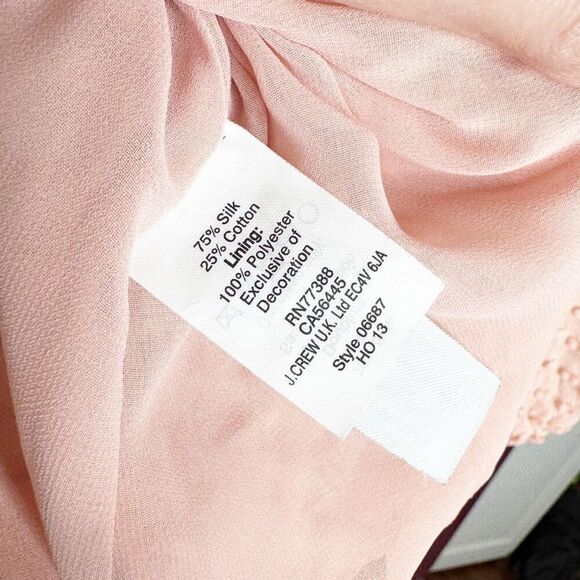 J. Crew Pink Swiss Dot Coquette Blouse Button Back Lined Women’s Top Size 2-FLAW - Picture 5 of 8